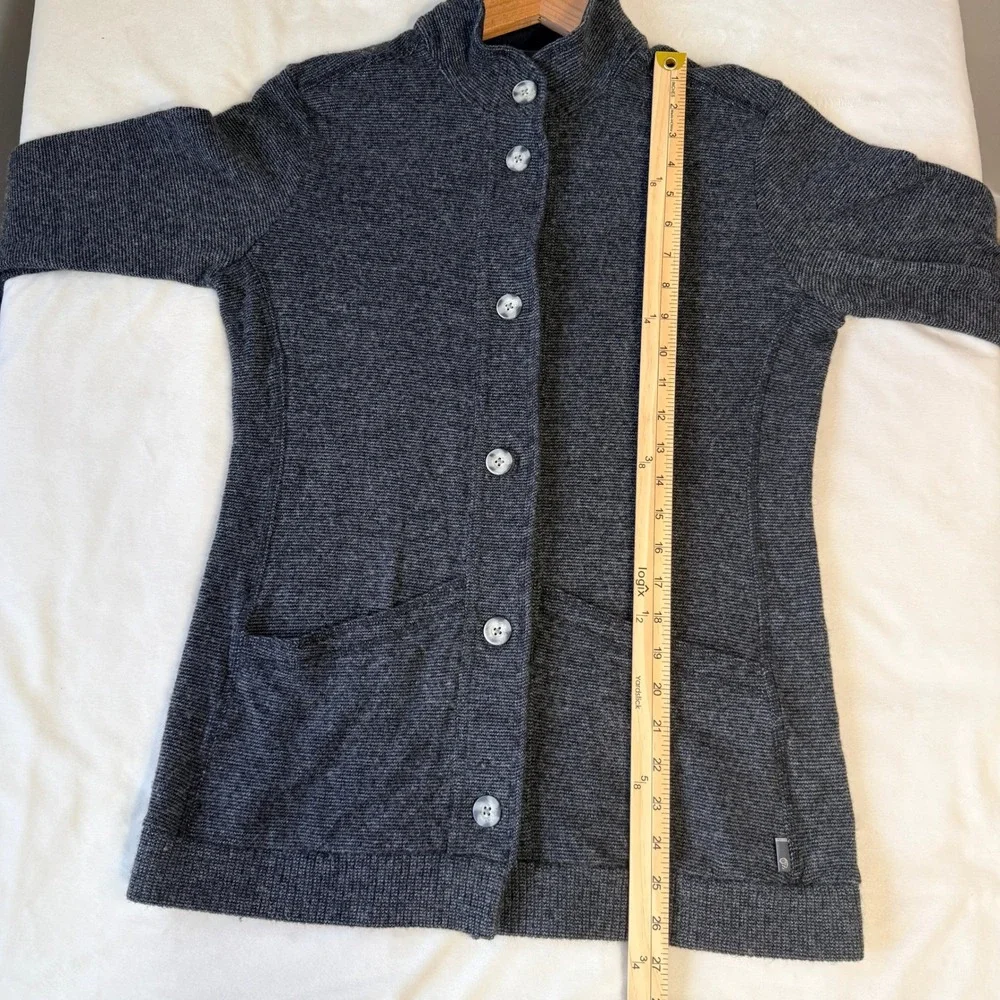 Mountain Hardwear Charcoal Heathered Knit Button Front Jacket Cardigan Women M - Picture 5 of 7